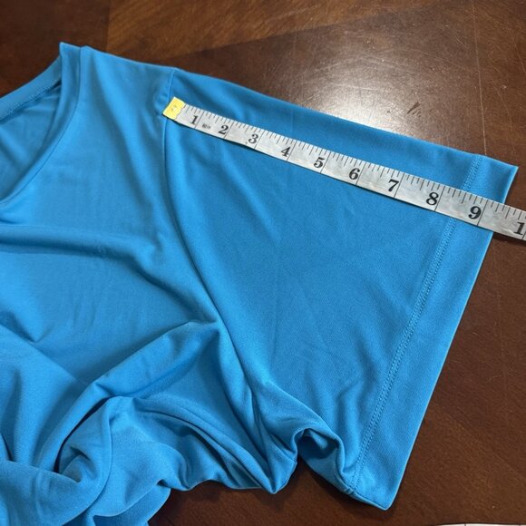 Quacker Factory 2X Sequin Fish Tunic Top Shirt Women’s Light Blue Lycra - Picture 13 of 14